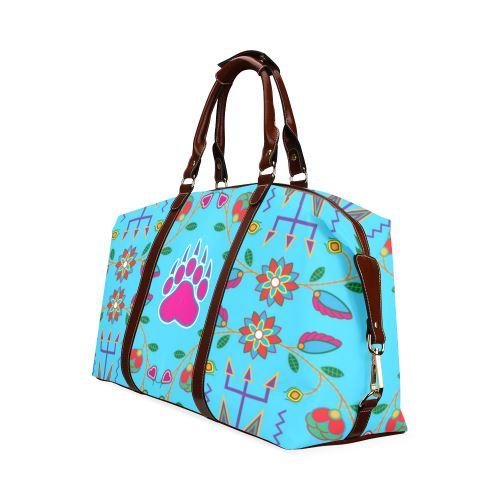 Geometric Floral Fall-Sky Blue Classic Travel Bag (Model 1643) Remake Classic Travel Bags (1643) e-joyer 