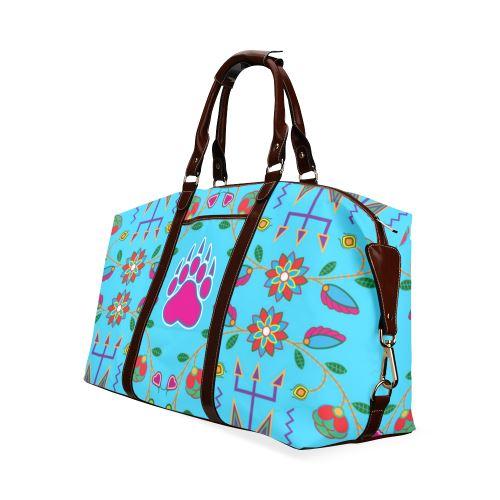 Geometric Floral Fall-Sky Blue Classic Travel Bag (Model 1643) Remake Classic Travel Bags (1643) e-joyer 