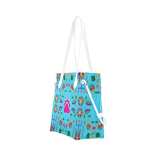 Load image into Gallery viewer, Geometric Floral Fall - Sky Blue Clover Canvas Tote Bag (Model 1661) Clover Canvas Tote Bag (1661) e-joyer 
