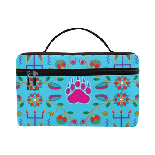 Geometric Floral Fall - Sky Blue Cosmetic Bag/Large (Model 1658) Cosmetic Bag e-joyer 