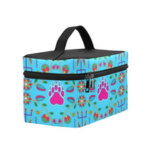Load image into Gallery viewer, Geometric Floral Fall - Sky Blue Cosmetic Bag/Large (Model 1658) Cosmetic Bag e-joyer 
