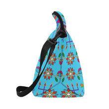 Load image into Gallery viewer, Geometric Floral Fall-Sky Blue Neoprene Lunch Bag/Large (Model 1669) Neoprene Lunch Bag/Large (1669) e-joyer 
