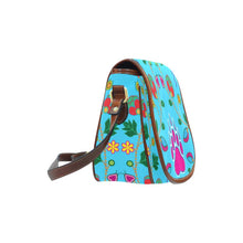 Load image into Gallery viewer, Geometric Floral Fall - Sky Blue Saddle Bag/Small (Model 1649) Full Customization Saddle Bag/Small (Full Customization) e-joyer 
