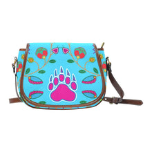 Load image into Gallery viewer, Geometric Floral Fall - Sky Blue Saddle Bag/Small (Model 1649) Full Customization Saddle Bag/Small (Full Customization) e-joyer 
