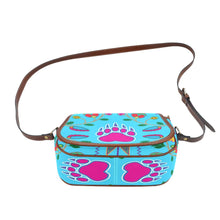 Load image into Gallery viewer, Geometric Floral Fall - Sky Blue Saddle Bag/Small (Model 1649) Full Customization Saddle Bag/Small (Full Customization) e-joyer 
