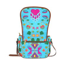 Load image into Gallery viewer, Geometric Floral Fall - Sky Blue Saddle Bag/Small (Model 1649) Full Customization Saddle Bag/Small (Full Customization) e-joyer 
