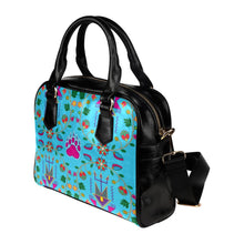 Load image into Gallery viewer, Geometric Floral Fall-Sky Blue Shoulder Handbag (Model 1634) Shoulder Handbags (1634) e-joyer 
