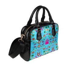 Load image into Gallery viewer, Geometric Floral Fall-Sky Blue Shoulder Handbag (Model 1634) Shoulder Handbags (1634) e-joyer 
