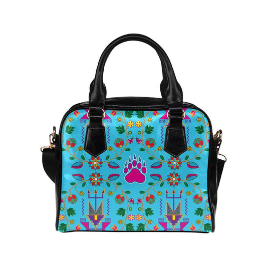 Geometric Floral Fall-Sky Blue Shoulder Handbag (Model 1634) Shoulder Handbags (1634) e-joyer 