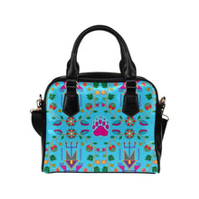 Load image into Gallery viewer, Geometric Floral Fall-Sky Blue Shoulder Handbag (Model 1634) Shoulder Handbags (1634) e-joyer 
