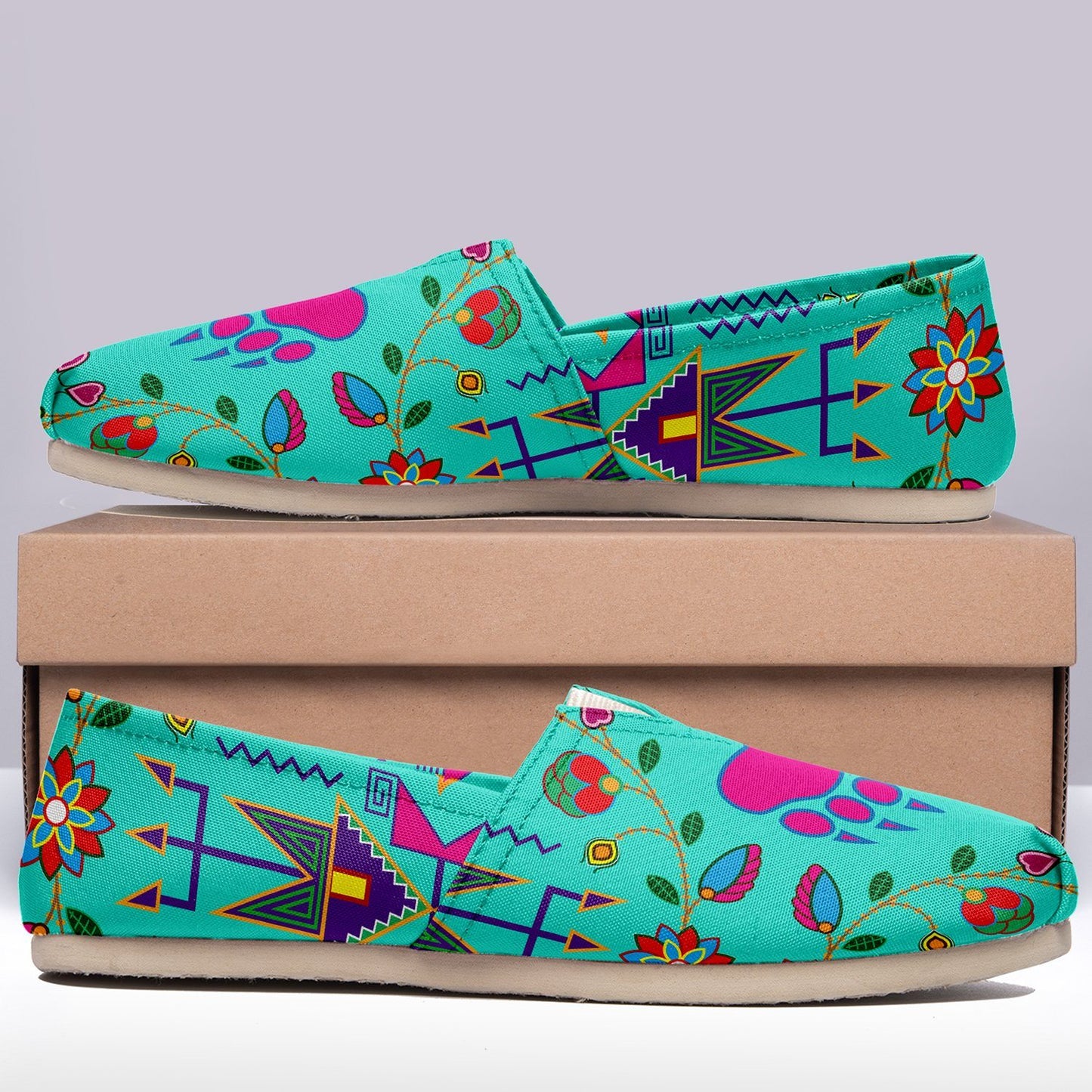 Geometric Floral Fall Sky Casual Unisex Slip On Shoe Herman 