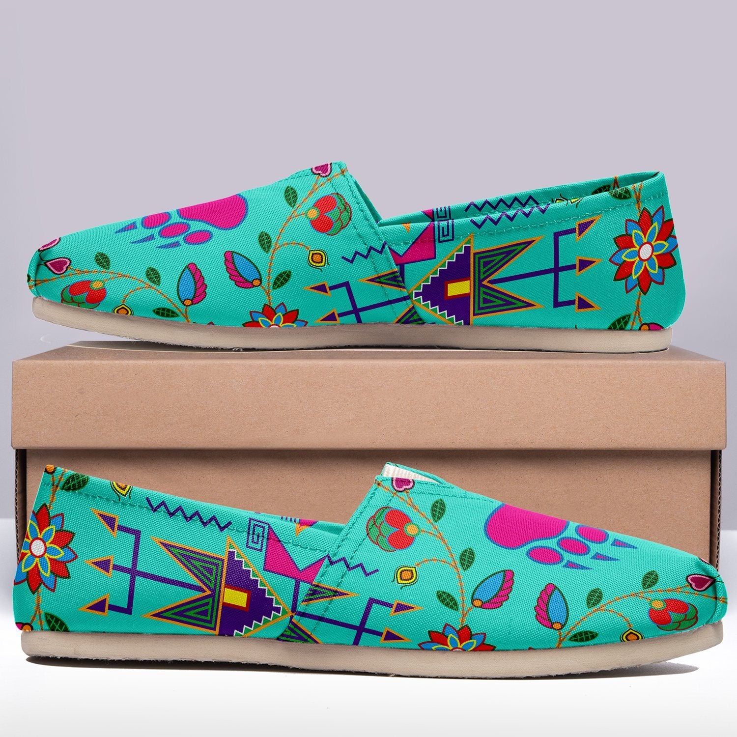 Geometric Floral Fall Sky Casual Unisex Slip On Shoe Herman 