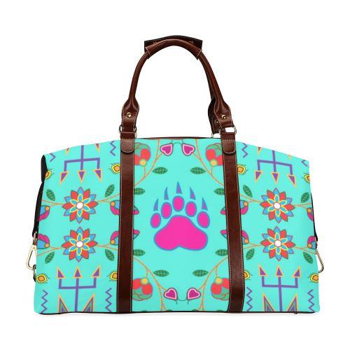 Geometric Floral Fall-Sky Classic Travel Bag (Model 1643) Remake Classic Travel Bags (1643) e-joyer 