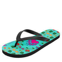 Load image into Gallery viewer, Geometric Floral Fall Sky Flip Flops 49 Dzine 
