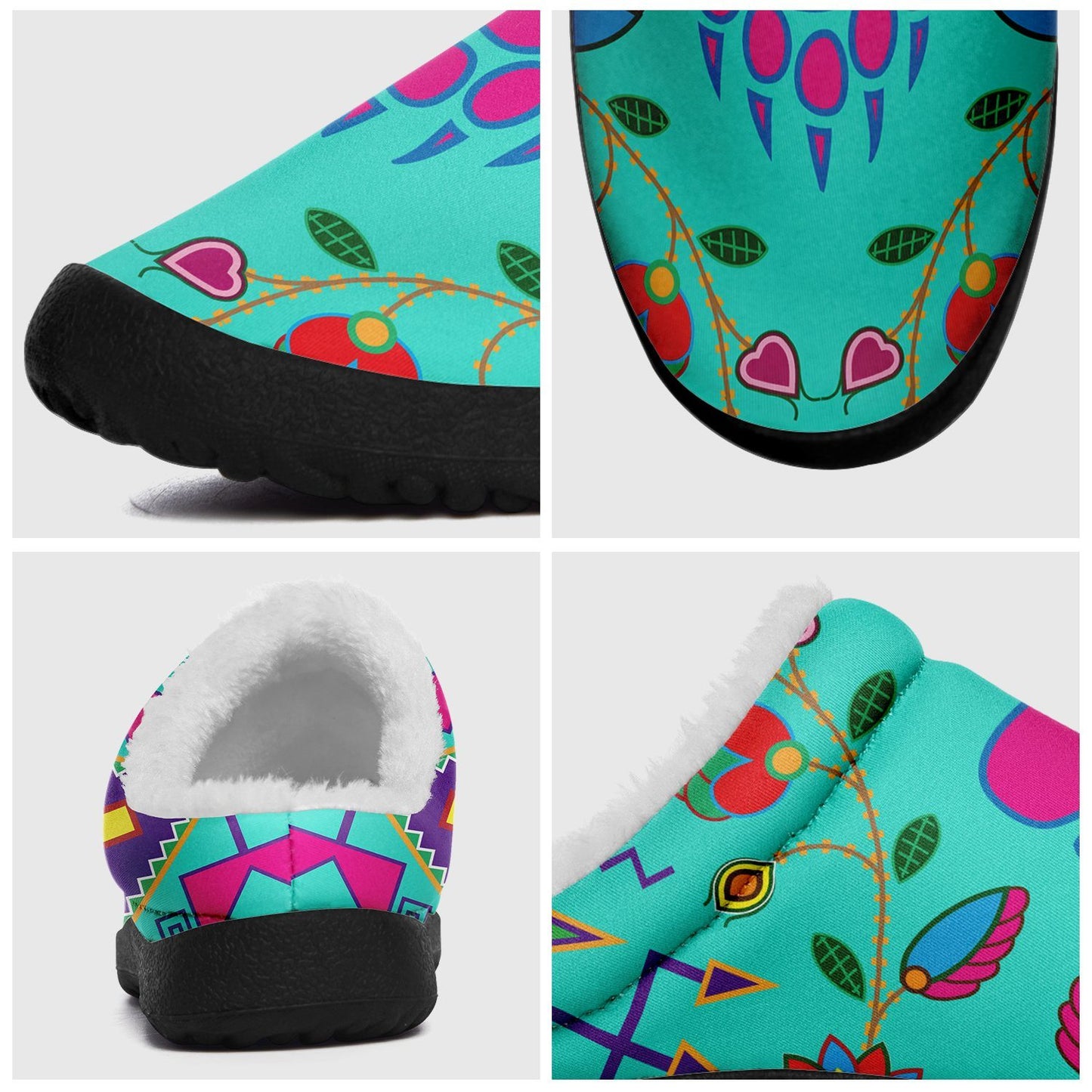 Geometric Floral Fall Sky Ikinnii Indoor Slipper 49 Dzine 