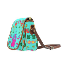 Load image into Gallery viewer, Geometric Floral Fall - Sky Saddle Bag/Small (Model 1649) Full Customization Saddle Bag/Small (Full Customization) e-joyer 
