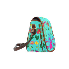 Load image into Gallery viewer, Geometric Floral Fall - Sky Saddle Bag/Small (Model 1649) Full Customization Saddle Bag/Small (Full Customization) e-joyer 
