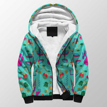 Load image into Gallery viewer, Geometric Floral Fall Sky Sherpa Hoodie 49 Dzine 
