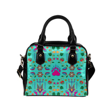 Load image into Gallery viewer, Geometric Floral Fall-Sky Shoulder Handbag (Model 1634) Shoulder Handbags (1634) e-joyer 
