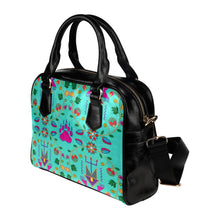 Load image into Gallery viewer, Geometric Floral Fall-Sky Shoulder Handbag (Model 1634) Shoulder Handbags (1634) e-joyer 
