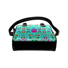 Load image into Gallery viewer, Geometric Floral Fall-Sky Shoulder Handbag (Model 1634) Shoulder Handbags (1634) e-joyer 
