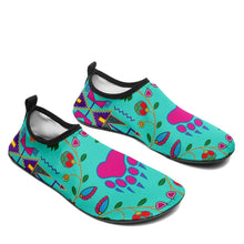 Load image into Gallery viewer, Geometric Floral Fall Sky Sockamoccs Kid&#39;s Slip On Shoes 49 Dzine 
