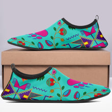 Load image into Gallery viewer, Geometric Floral Fall Sky Sockamoccs Kid&#39;s Slip On Shoes 49 Dzine 
