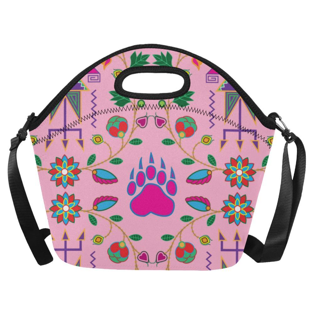 Geometric Floral Fall-Sunset Neoprene Lunch Bag/Large (Model 1669) Neoprene Lunch Bag/Large (1669) e-joyer 