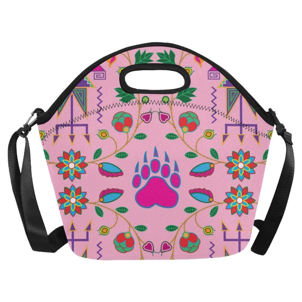 Geometric Floral Fall-Sunset Neoprene Lunch Bag/Large (Model 1669) Neoprene Lunch Bag/Large (1669) e-joyer 