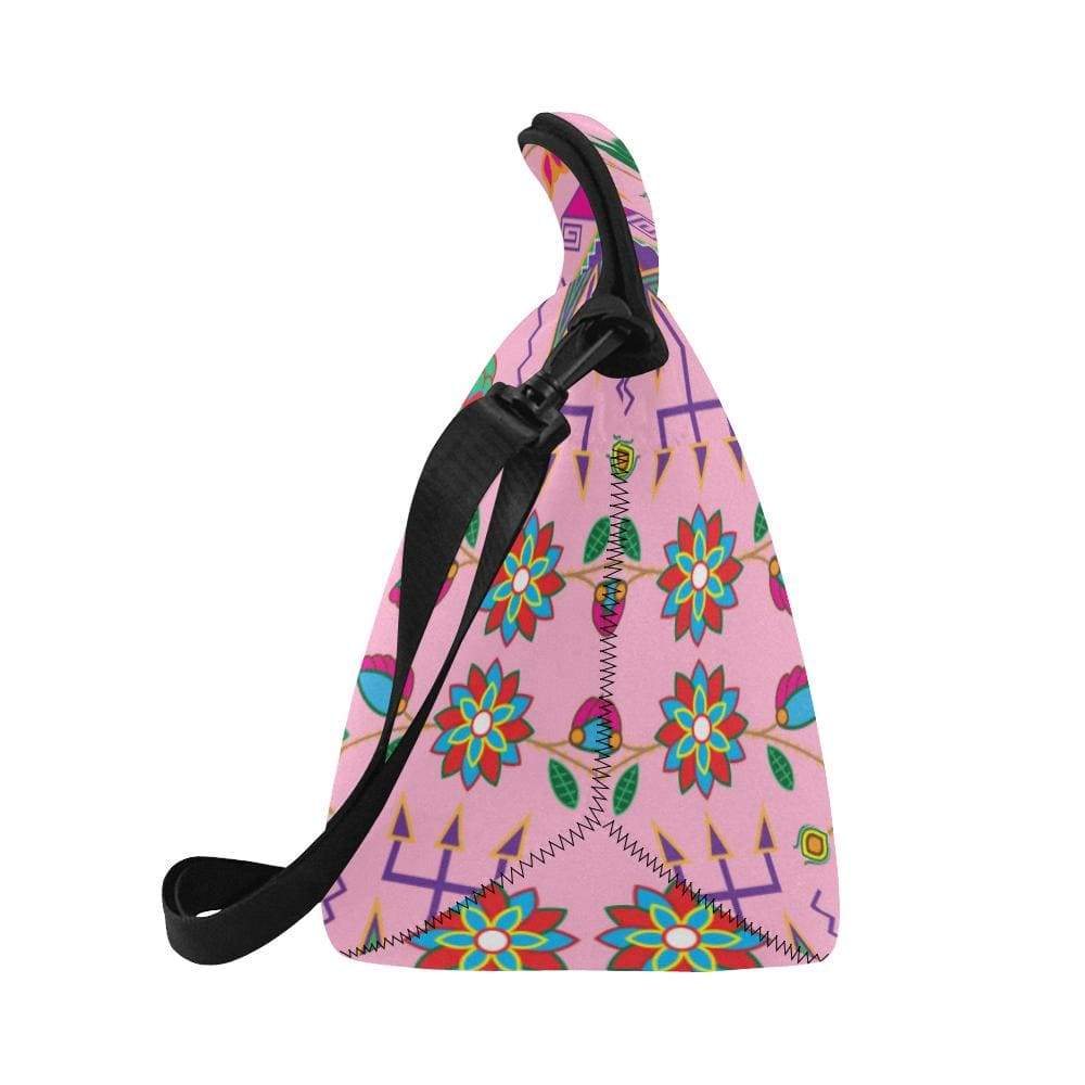 Geometric Floral Fall-Sunset Neoprene Lunch Bag/Large (Model 1669) Neoprene Lunch Bag/Large (1669) e-joyer 