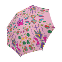 Load image into Gallery viewer, Geometric Floral Fall-Sunset Semi-Automatic Foldable Umbrella Semi-Automatic Foldable Umbrella e-joyer 
