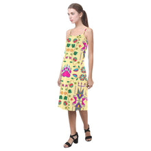 Load image into Gallery viewer, Geometric Floral Fall - Vanilla Alcestis Slip Dress (Model D05) Alcestis Slip Dress (D05) e-joyer 
