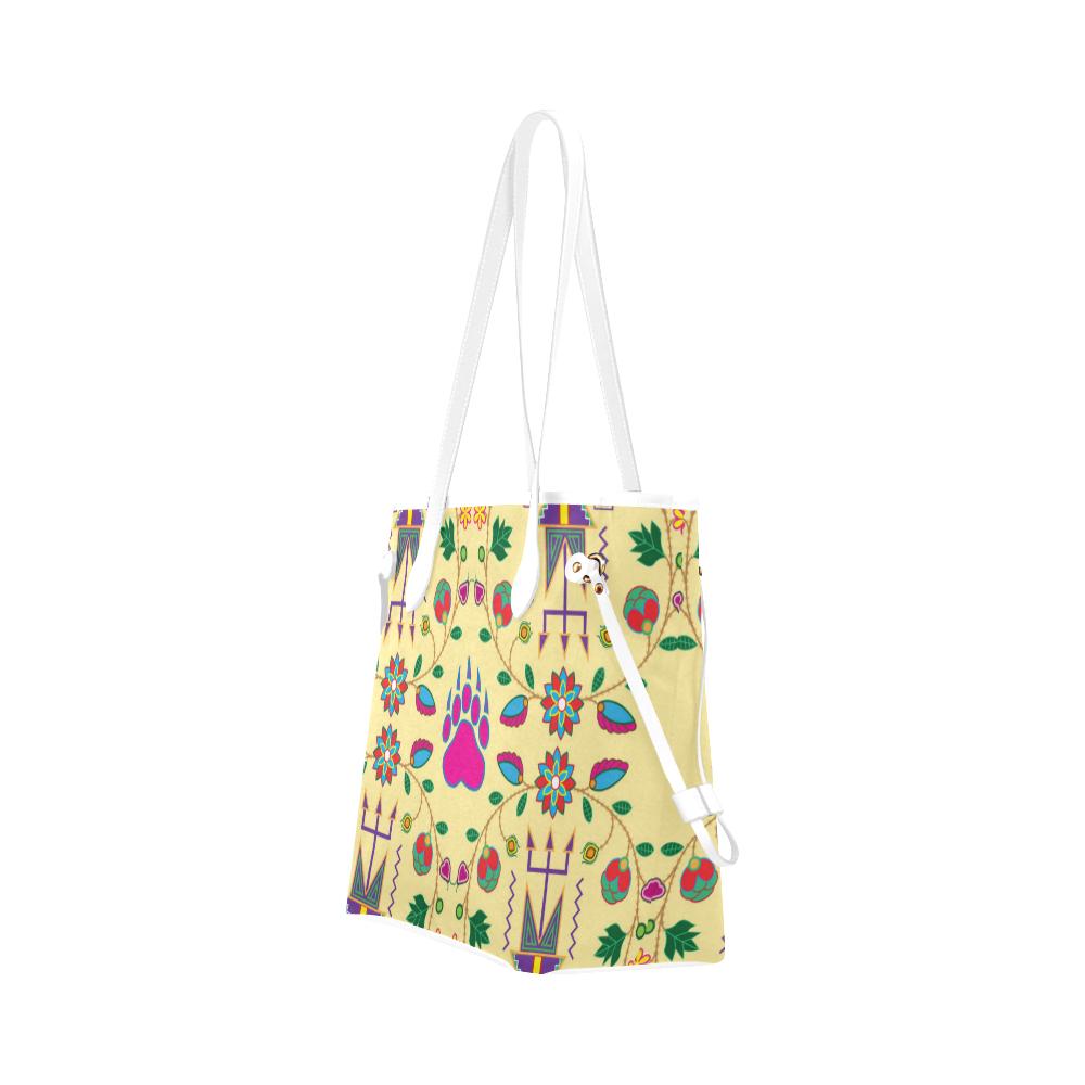 Geometric Floral Fall - Vanilla Clover Canvas Tote Bag (Model 1661) Clover Canvas Tote Bag (1661) e-joyer 