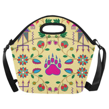 Load image into Gallery viewer, Geometric Floral Fall-Vanilla Neoprene Lunch Bag/Large (Model 1669) Neoprene Lunch Bag/Large (1669) e-joyer 
