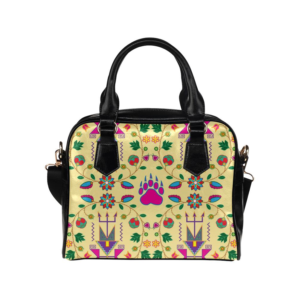 Geometric Floral Fall-Vanilla Shoulder Handbag (Model 1634) Shoulder Handbags (1634) e-joyer 