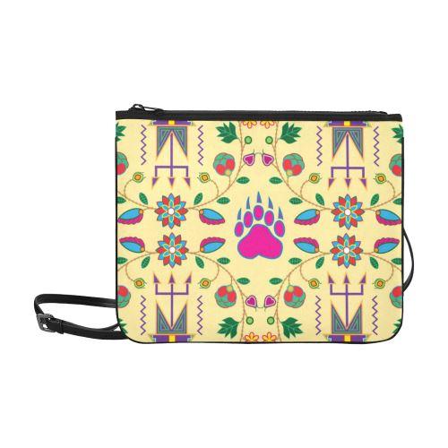 Geometric Floral Fall-Vanilla Slim Clutch Bag (Model 1668) Slim Clutch Bags (1668) e-joyer 