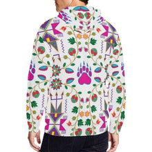 Load image into Gallery viewer, Geometric Floral Fall-White All Over Print Full Zip Hoodie for Men (Model H14) All Over Print Full Zip Hoodie for Men (H14) e-joyer 
