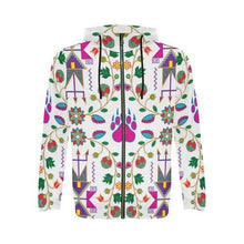 Load image into Gallery viewer, Geometric Floral Fall-White All Over Print Full Zip Hoodie for Men (Model H14) All Over Print Full Zip Hoodie for Men (H14) e-joyer 
