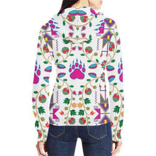 Load image into Gallery viewer, Geometric Floral Fall-White All Over Print Full Zip Hoodie for Women (Model H14) All Over Print Full Zip Hoodie for Women (H14) e-joyer 
