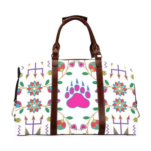 Geometric Floral Fall-White Classic Travel Bag (Model 1643) Remake Classic Travel Bags (1643) e-joyer 