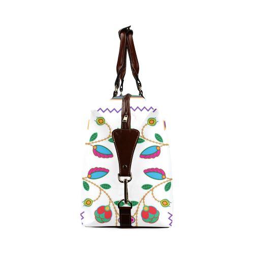 Geometric Floral Fall-White Classic Travel Bag (Model 1643) Remake Classic Travel Bags (1643) e-joyer 