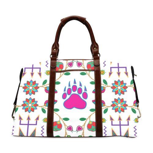 Geometric Floral Fall-White Classic Travel Bag (Model 1643) Remake Classic Travel Bags (1643) e-joyer 