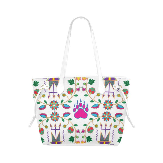 Geometric Floral Fall - White Clover Canvas Tote Bag (Model 1661) Clover Canvas Tote Bag (1661) e-joyer 