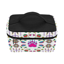 Load image into Gallery viewer, Geometric Floral Fall - White Cosmetic Bag/Large (Model 1658) Cosmetic Bag e-joyer 
