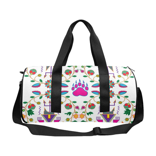 Geometric Floral Fall - White Duffle Bag (Model 1679) Duffle Bag (1679) e-joyer 