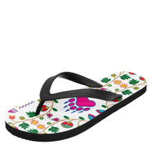 Load image into Gallery viewer, Geometric Floral Fall White Flip Flops 49 Dzine 
