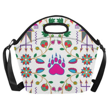 Load image into Gallery viewer, Geometric Floral Fall-White Neoprene Lunch Bag/Large (Model 1669) Neoprene Lunch Bag/Large (1669) e-joyer 
