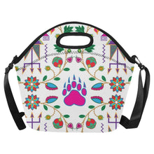 Load image into Gallery viewer, Geometric Floral Fall-White Neoprene Lunch Bag/Large (Model 1669) Neoprene Lunch Bag/Large (1669) e-joyer 
