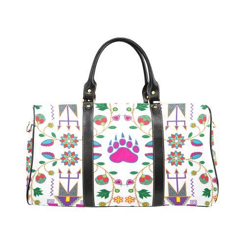 Geometric Floral Fall-White New Waterproof Travel Bag/Large (Model 1639) Waterproof Travel Bags (1639) e-joyer 