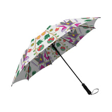 Load image into Gallery viewer, Geometric Floral Fall-White Semi-Automatic Foldable Umbrella Semi-Automatic Foldable Umbrella e-joyer 
